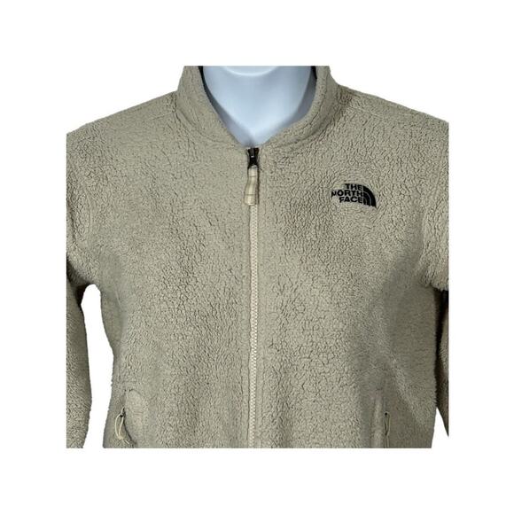 The North Face Sherpa Teddy Jacket Tan Cream Small Fleece Zip Classic - Picture 3 of 16